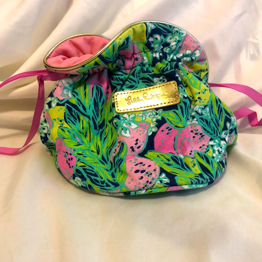 Lilly Pulitzer Drawstring Bag Makeup, Jewelry Pouch, Purse, Travel Bag